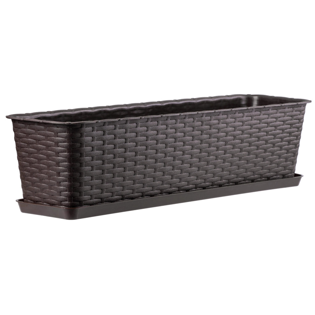 Vaso da fiori per balcone KADAX da 60 cm con supporto marrone