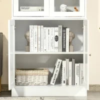 Scaffale per Libri, Scaffale da Parete, 2 Ripiani, 76 cm x 40 cm x 178,5 cm, Bianco