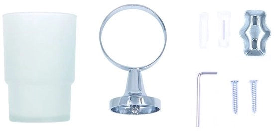 Oggetto da Parete per Tazza da Dentifricio in Acciaio Inossidabile - Tazza da Dentifricio con Finitura Cromata - Montaggio alla Parete - Installazione Facile - Impermeabilizzazione Antiscivolo