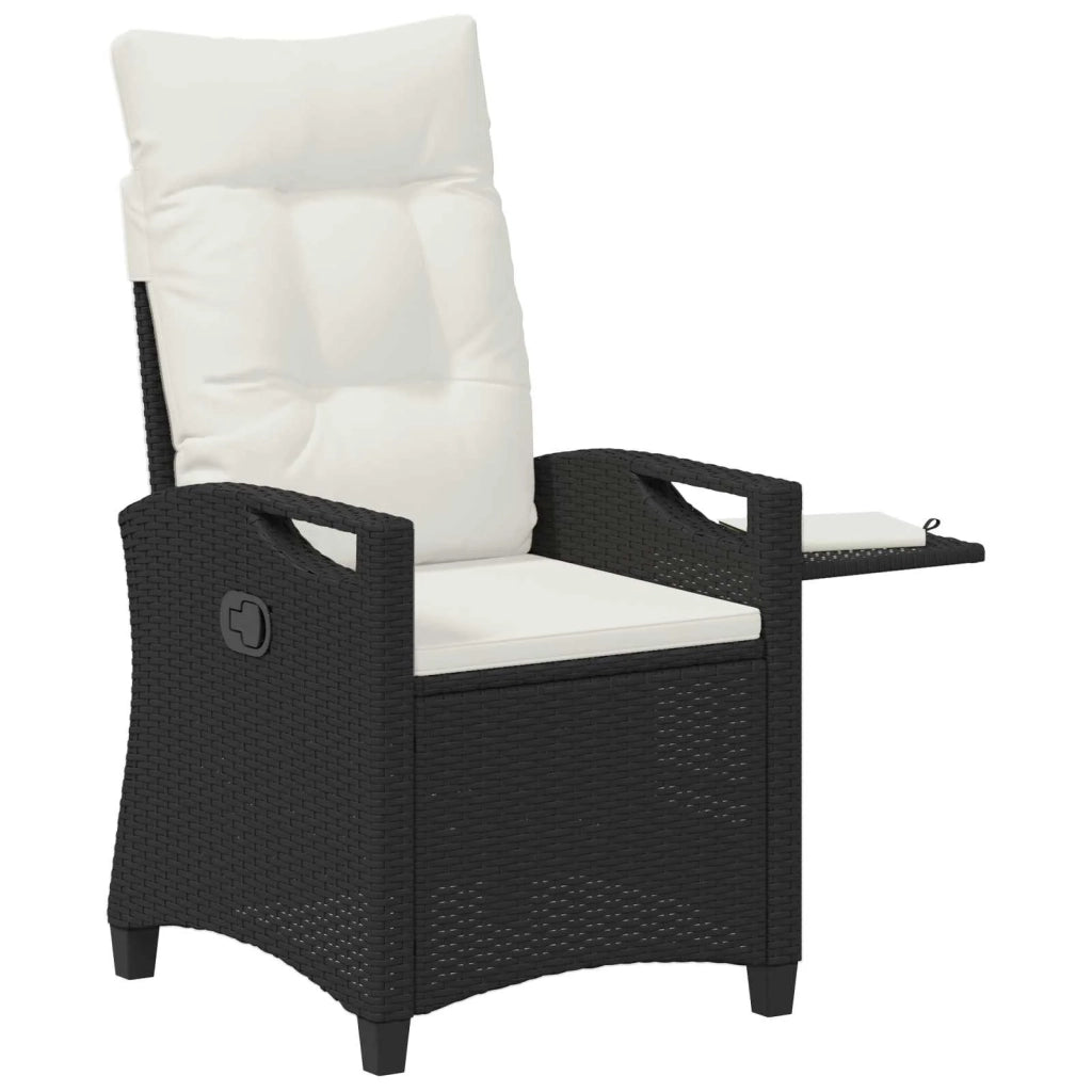 Sedia da giardino reclinabile Nero e Crema 56 x 60 x 112 cm 42026840