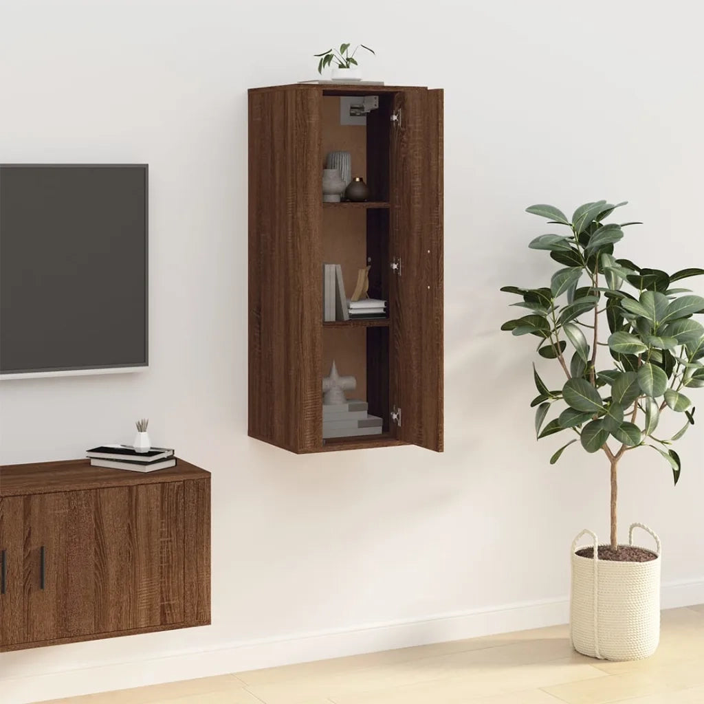 Mobile Porta TV a Parete Rovere Marrone 40x34,5x100 cm 816687