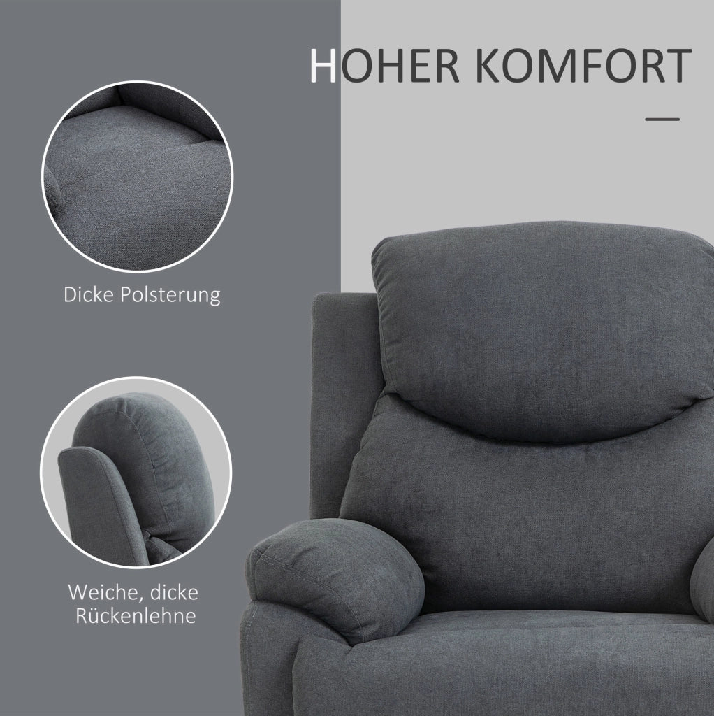 Poltrona reclinabile 150° in poliestere grigio scuro