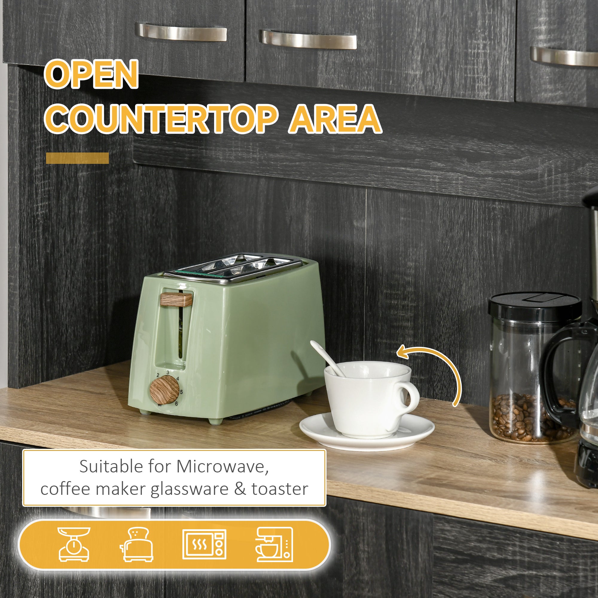 Mobile Dispensa Alto 101x39x180 cm con Cassetto e Armadietti in Truciolato Nero