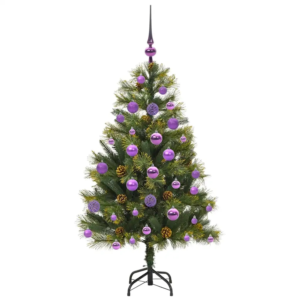 Albero di Natale artificiale pieghevole con coni Verde 120 cm