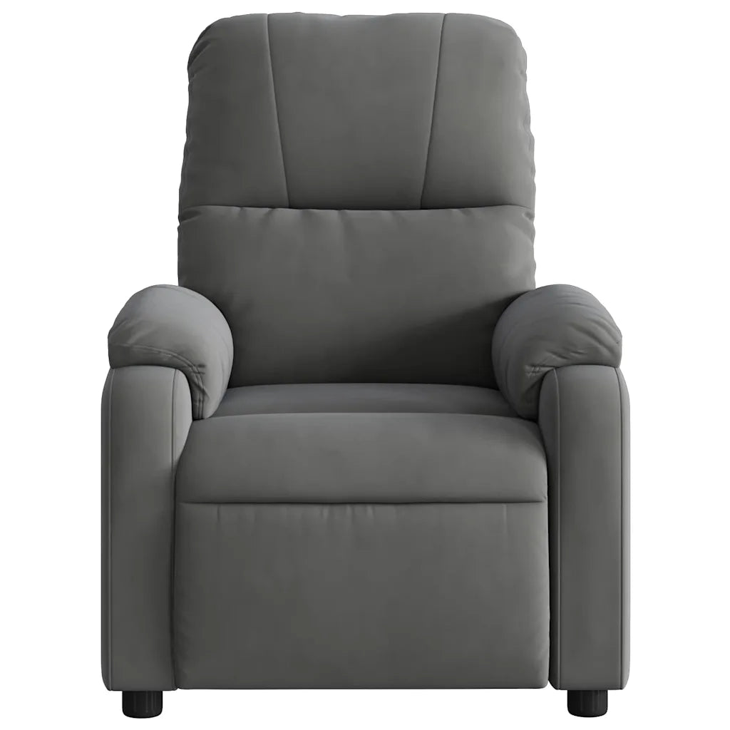 Divano Sedia-Poltrona Reclinabile Elettrica Grigio Scuro Tessuto Microfibra 616854