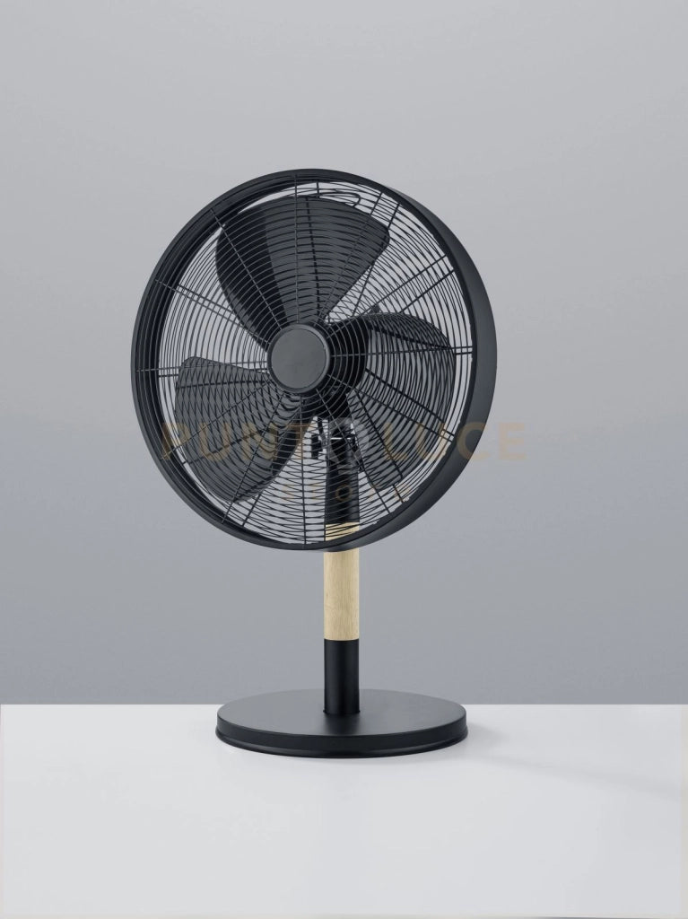 VIKING VENTILATORE DA APPOGGIO NERO E LEGNO CON INTERRUTTORE 3 VELOCITA' OSCILLANTE  H. 57CM D. 35CM