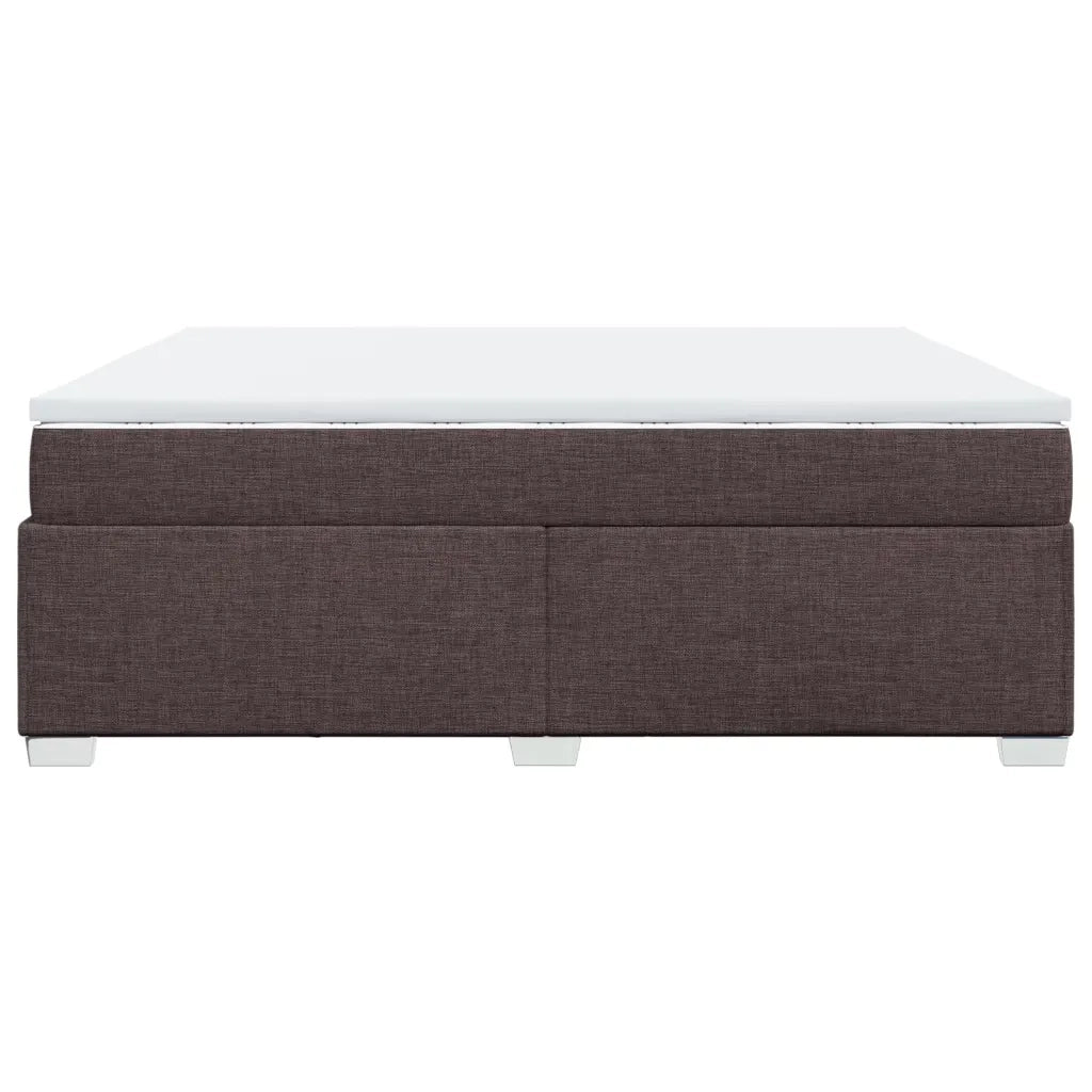 Giroletto a Molle con Materasso Marrone Scuro 200x200cm Tessuto 3285161