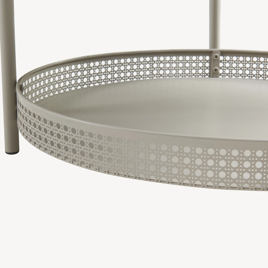 Tavolino da caffè Jäller con Doppio Ripiano e Bordi 66x51x44 cm Tortora [en.casa]