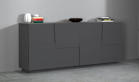 Credenza 4 Ante 200x44x86 cm Pongo 4A Grigio Antracite Opaco