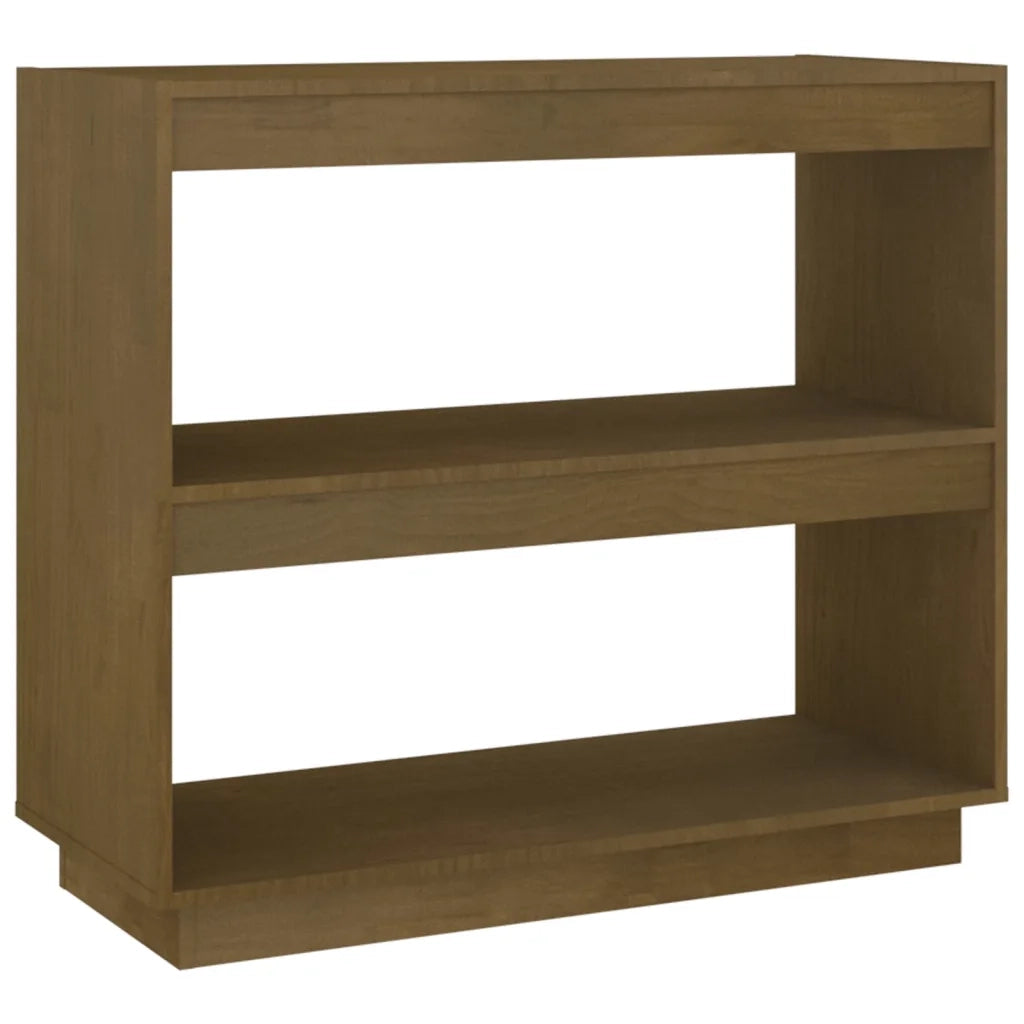 Libreria-Scaffale per Libri-Mobile di Stoccaggio Marrone ambra 80x35x71 cm in Legno Massello di Pino