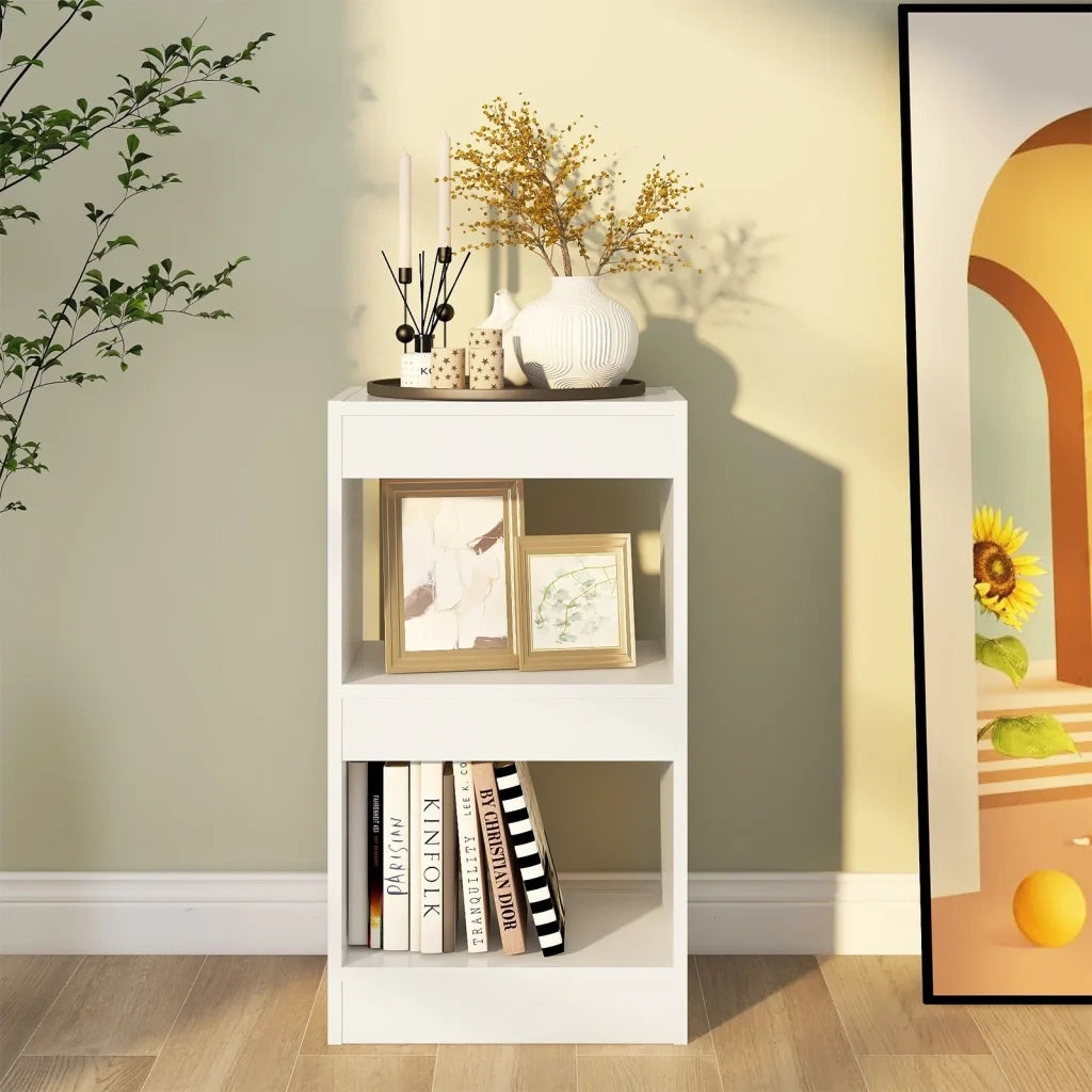 Libreria Divisorio-Scaffale per Libri-Mobile di Stoccaggio Bianco 40x30x72 cm
