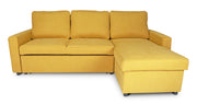 Divano letto angolare con contenitore, divano con chaise longue giallo - Kennedy - DL-KE16CL