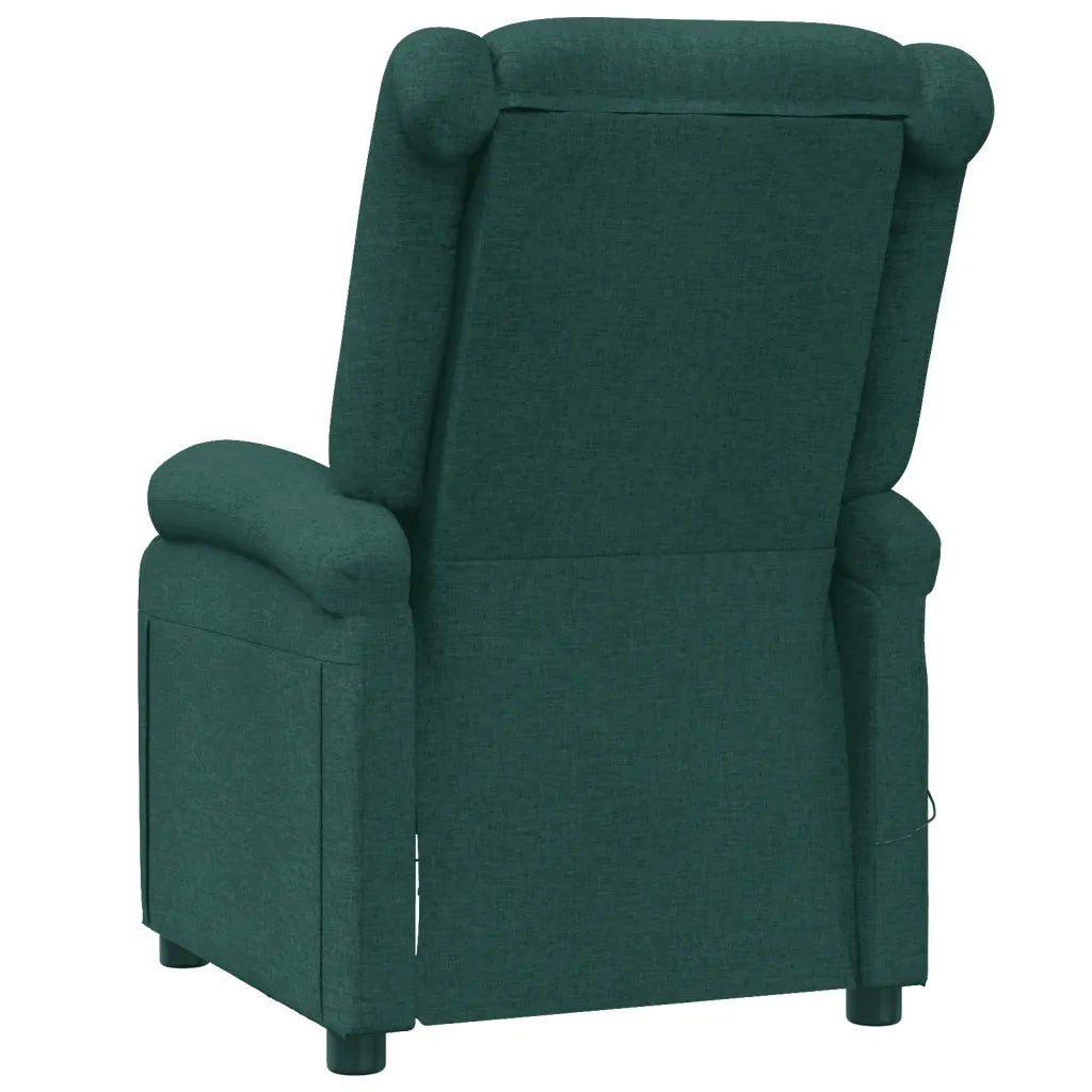 Poltrona ad Ala Massaggiante Verde Scuro in Tessuto 342432