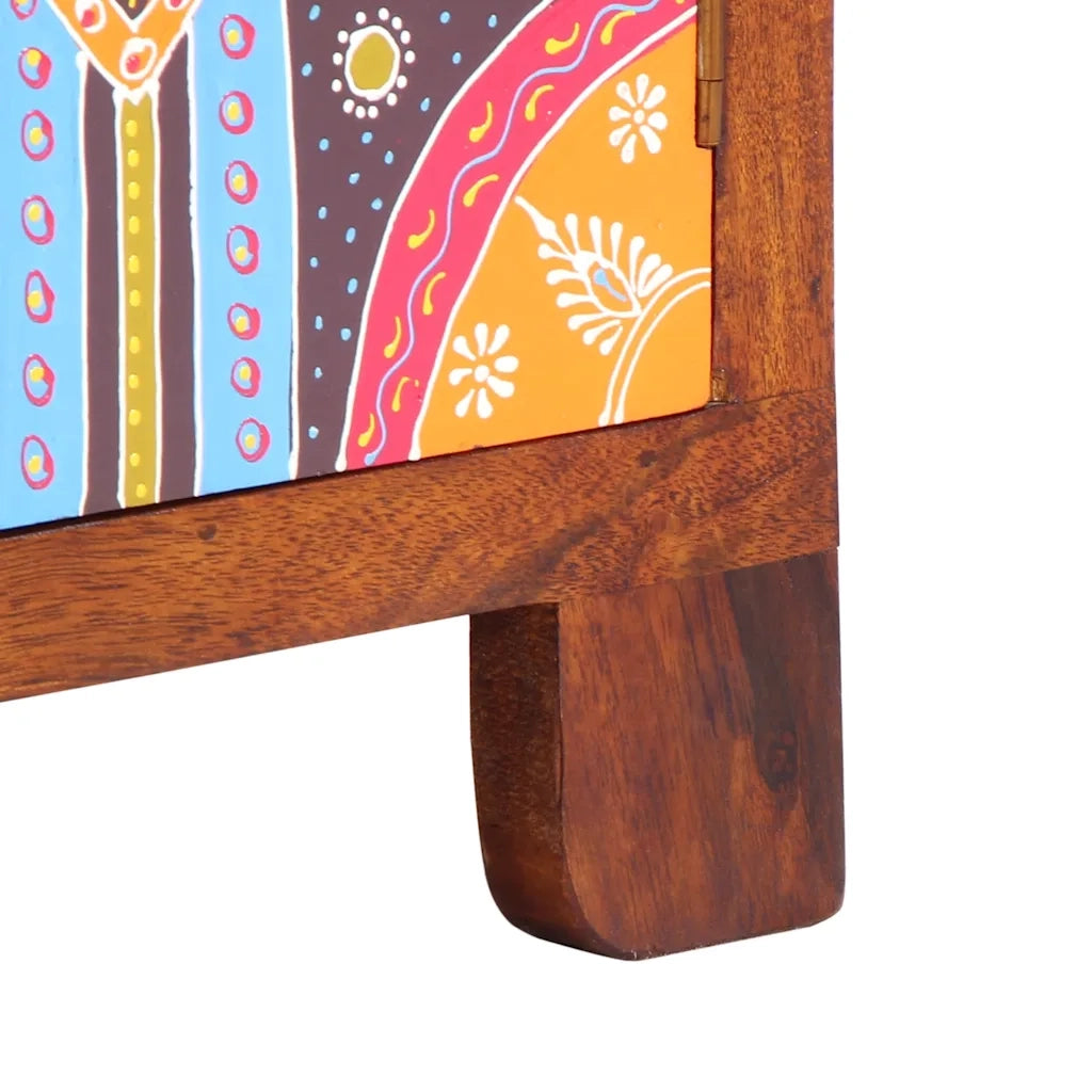 vidaXL Mobile Porta TV Multicolore 110x30x40 Legno Massello di Acacia