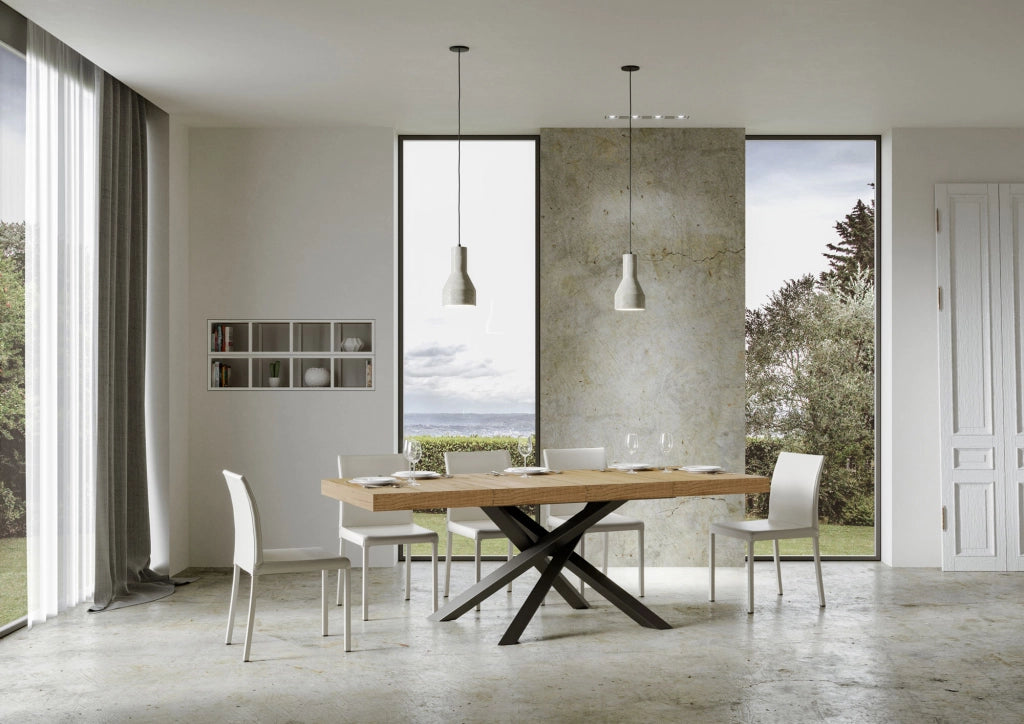 Tavolo allungabile 90x130/390 cm Volta Premium quercia natura telaio Antracite