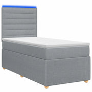 Letto Box Spring LED con Materasso Grigio Chiaro 80 x 200 cm 3455720