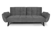 Divano letto clic clac in velluto grigio piede nero - divano 3 posti - Ambra - DL-AM05VLT-PLN