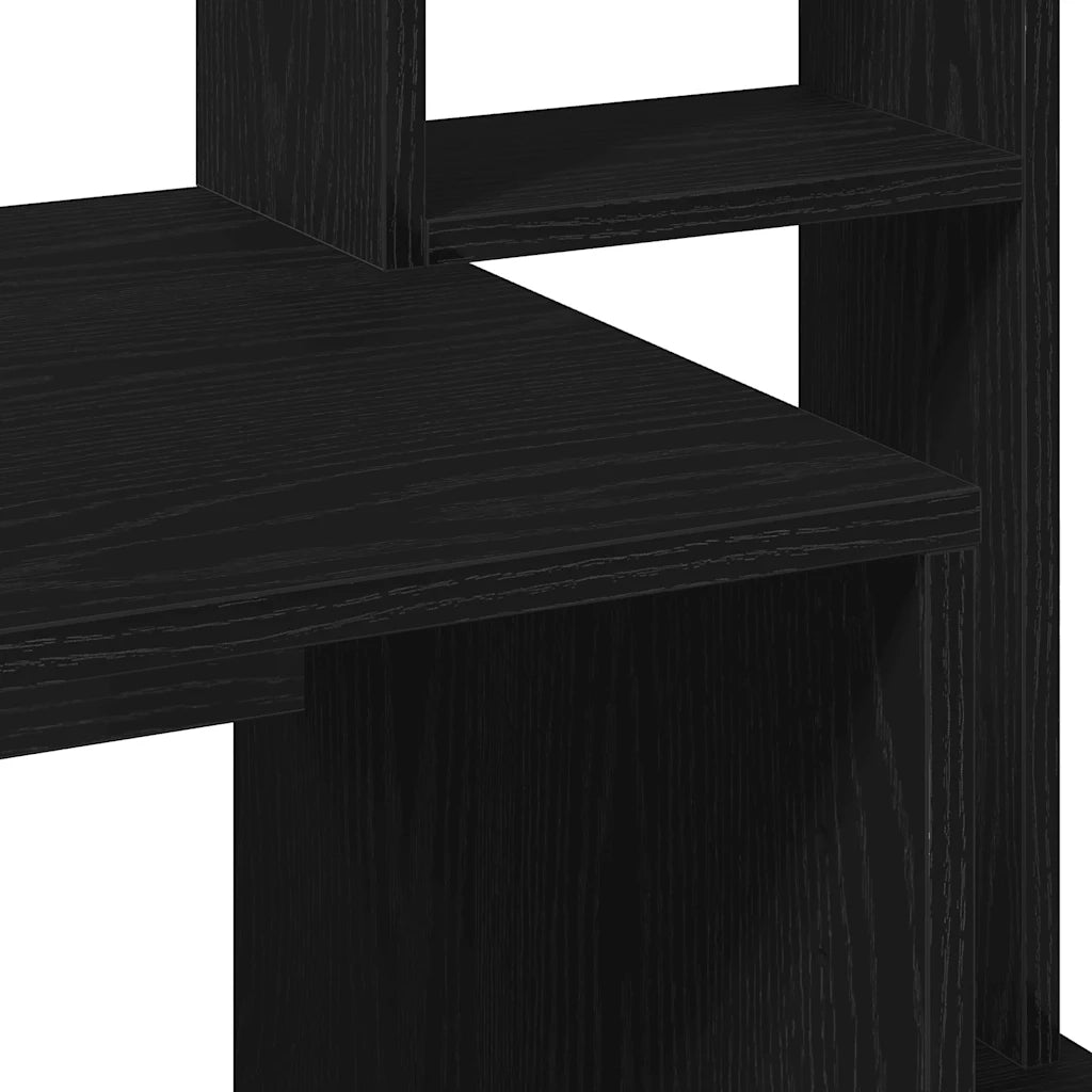 Scrivania con Mensole Nera 100x45x140 cm in Legno Multistrato 860437