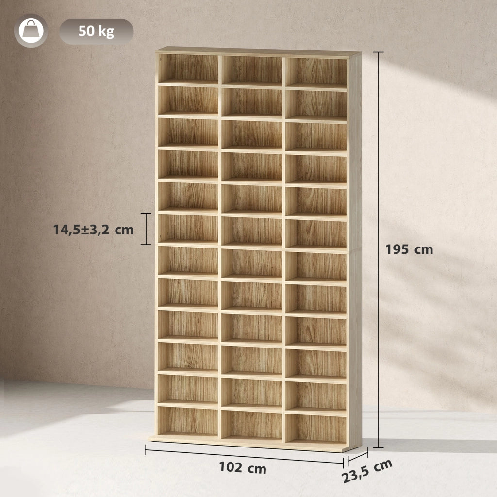 Libreria per CD e DVD ¨C zephmum ¨C 36 scomparti, quercia
