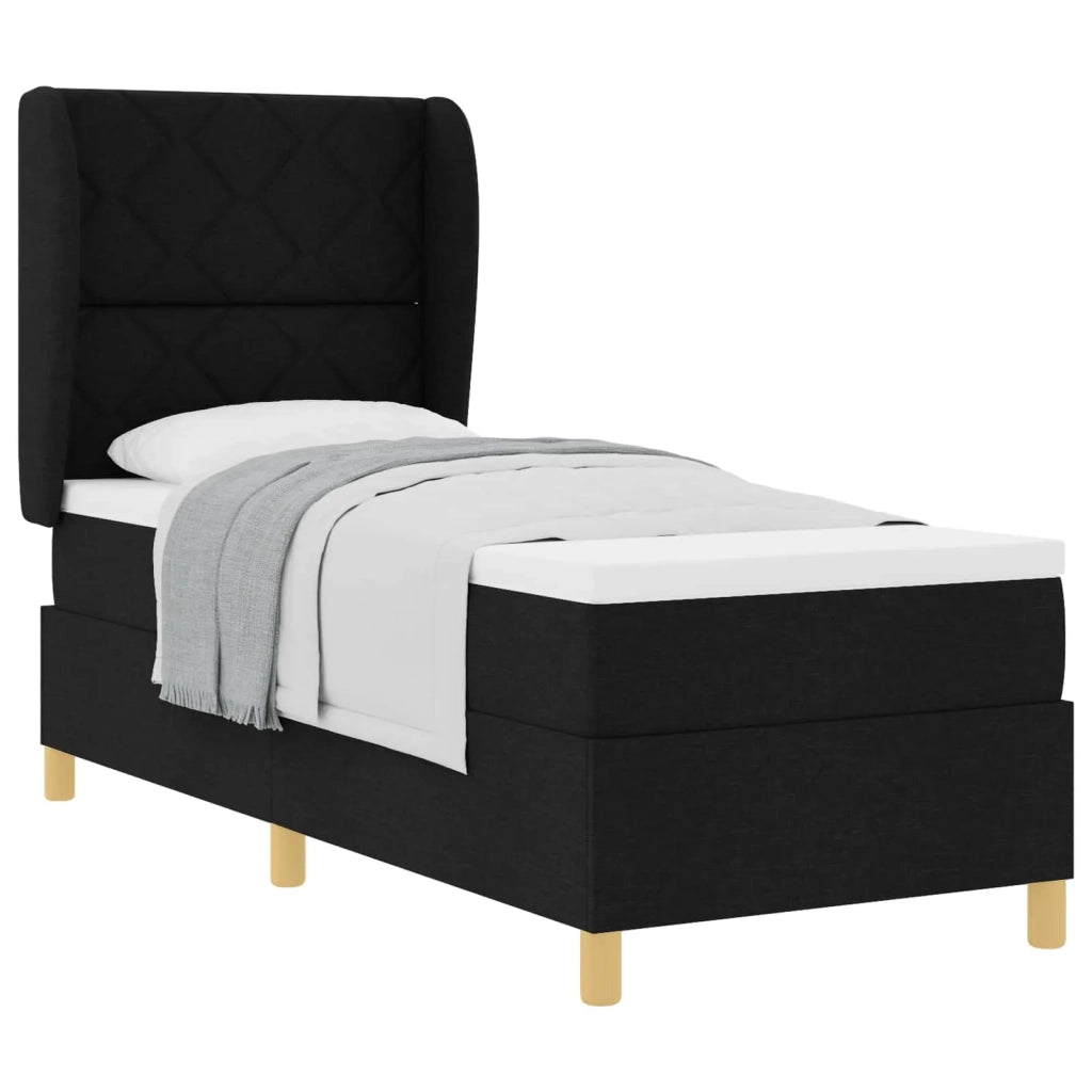 Letto a molle con materasso Nero 200 x 80 cm Tessuto 3340783