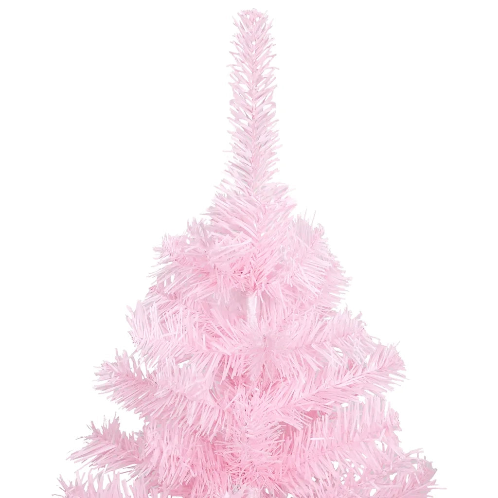 Albero di Natale Preilluminato con Palline Rosa 120 cm PVC 3077583