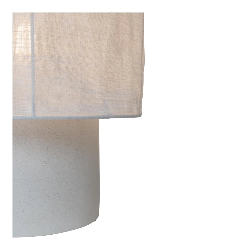 Lampada da tavolo TISSAJA bianca cemento e lino Lucide