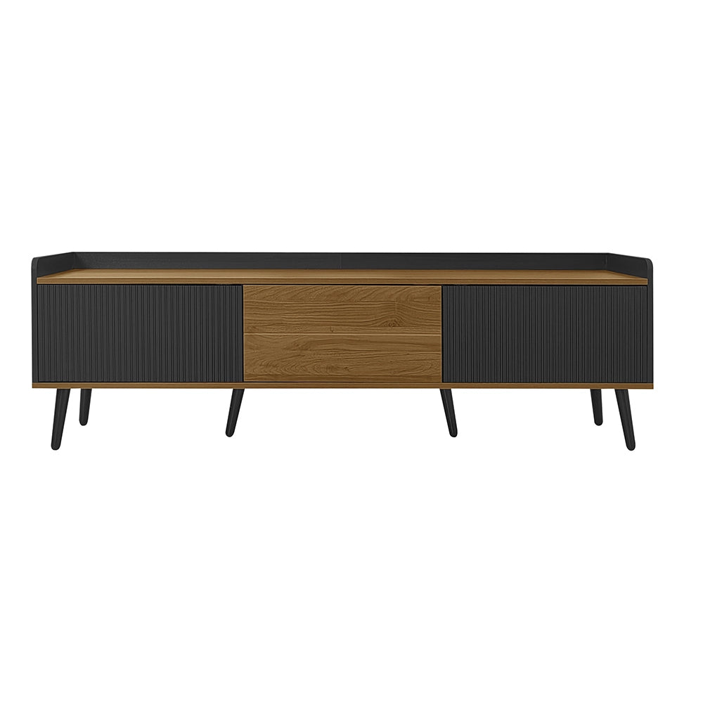 Mobile TV 3 porte - Xylo - 160x39x49.5cm nero/legno compatto