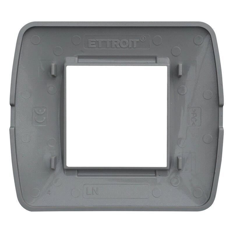 Placca Plastica Serie Space 2P Colore Silver Satinato Compatibile Con Bticino Living Light