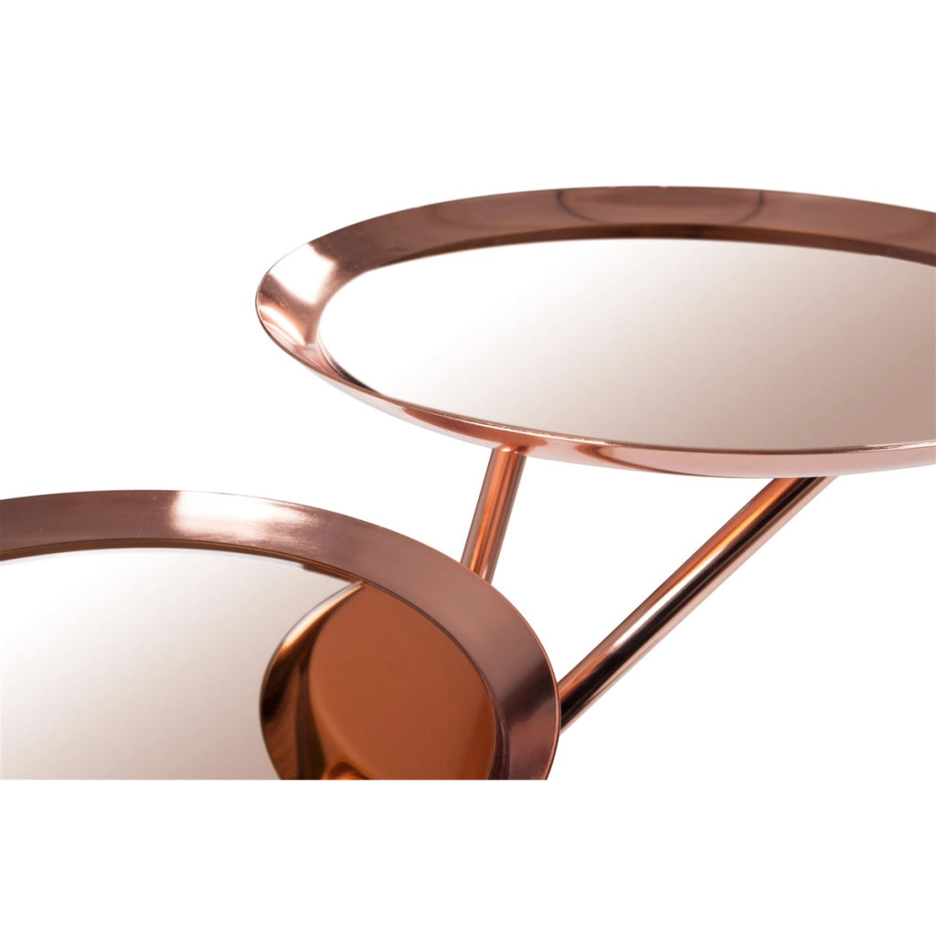 Tavolino di design Ella in oro rosa e specchio