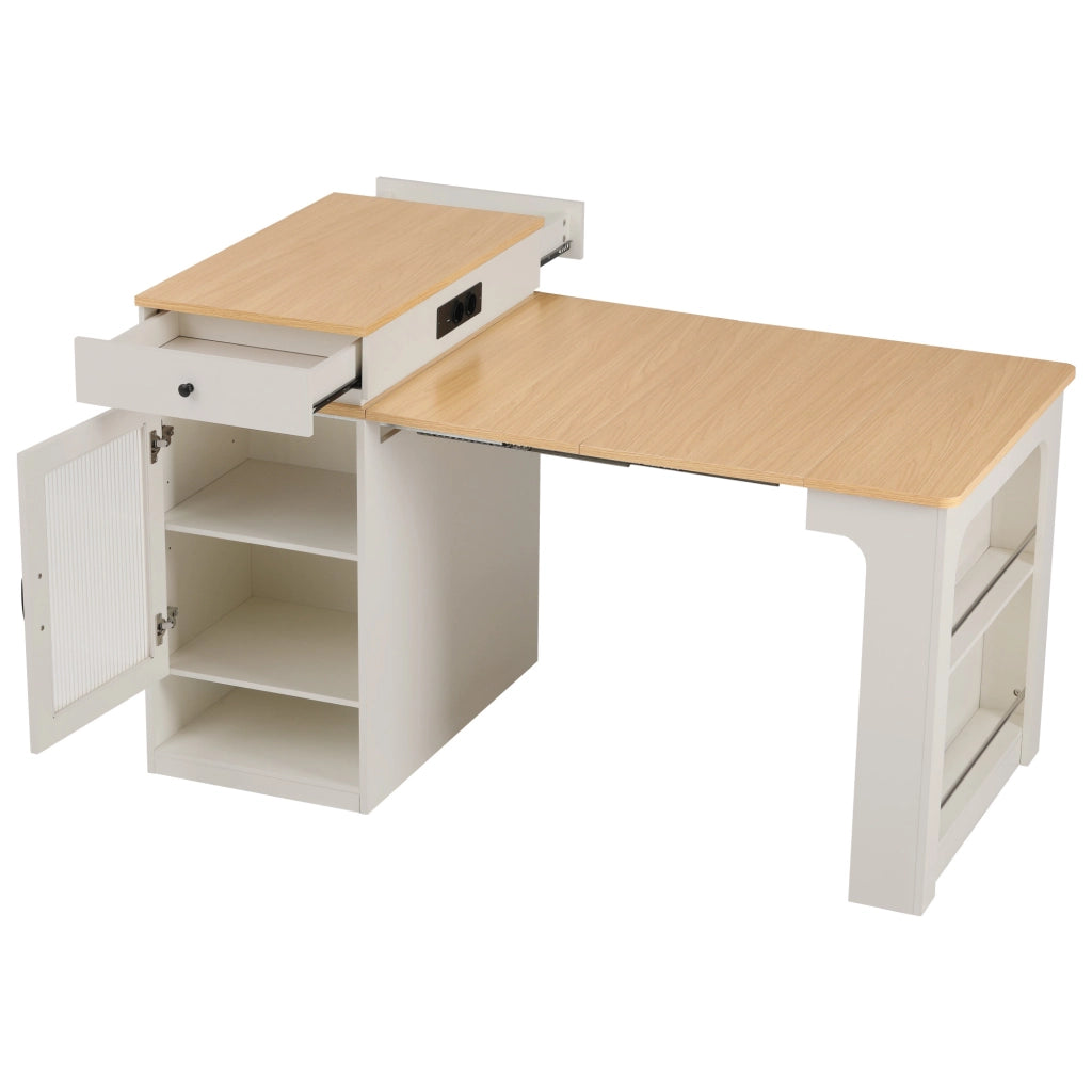 Tavolo allungabile da pranzo con ruote e piano estraibile ¨C MINIMAL ¨C Bianco
