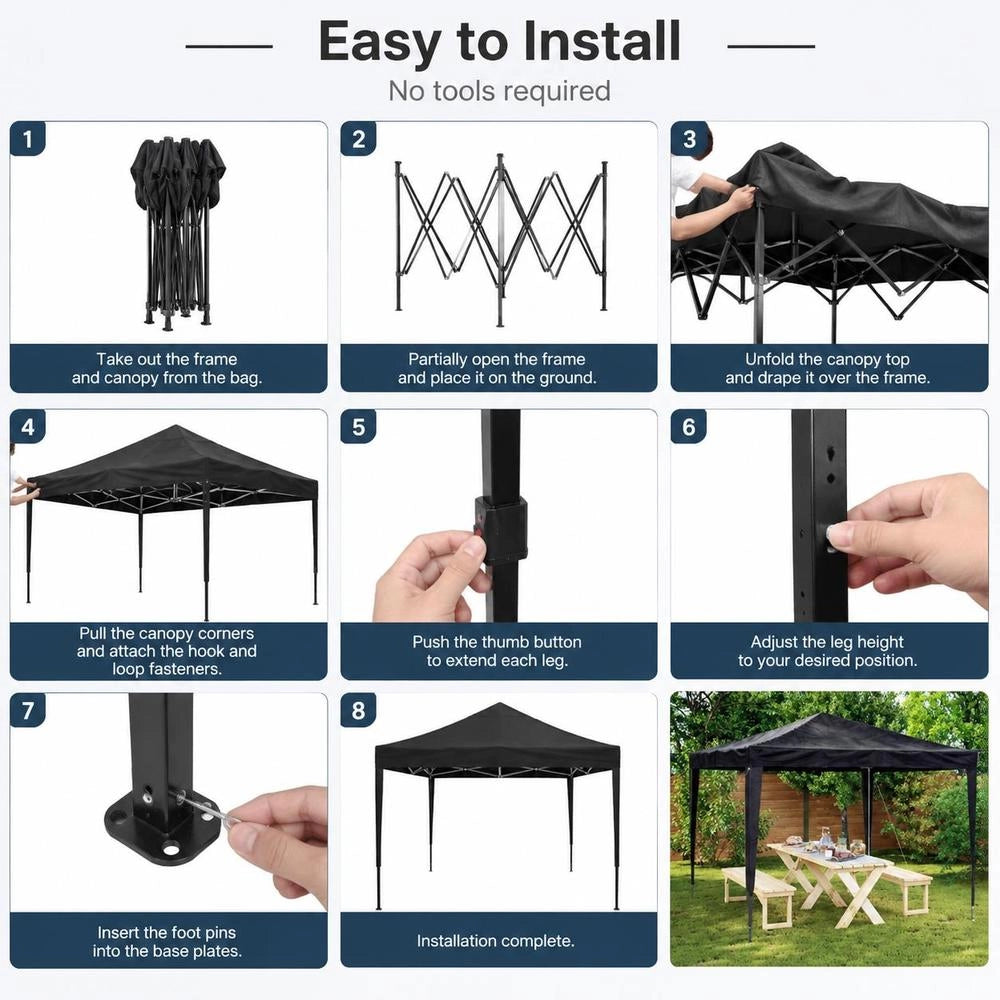 Professional Party Tent 2.5x2.5 M Anthracite 90 G/square Meter