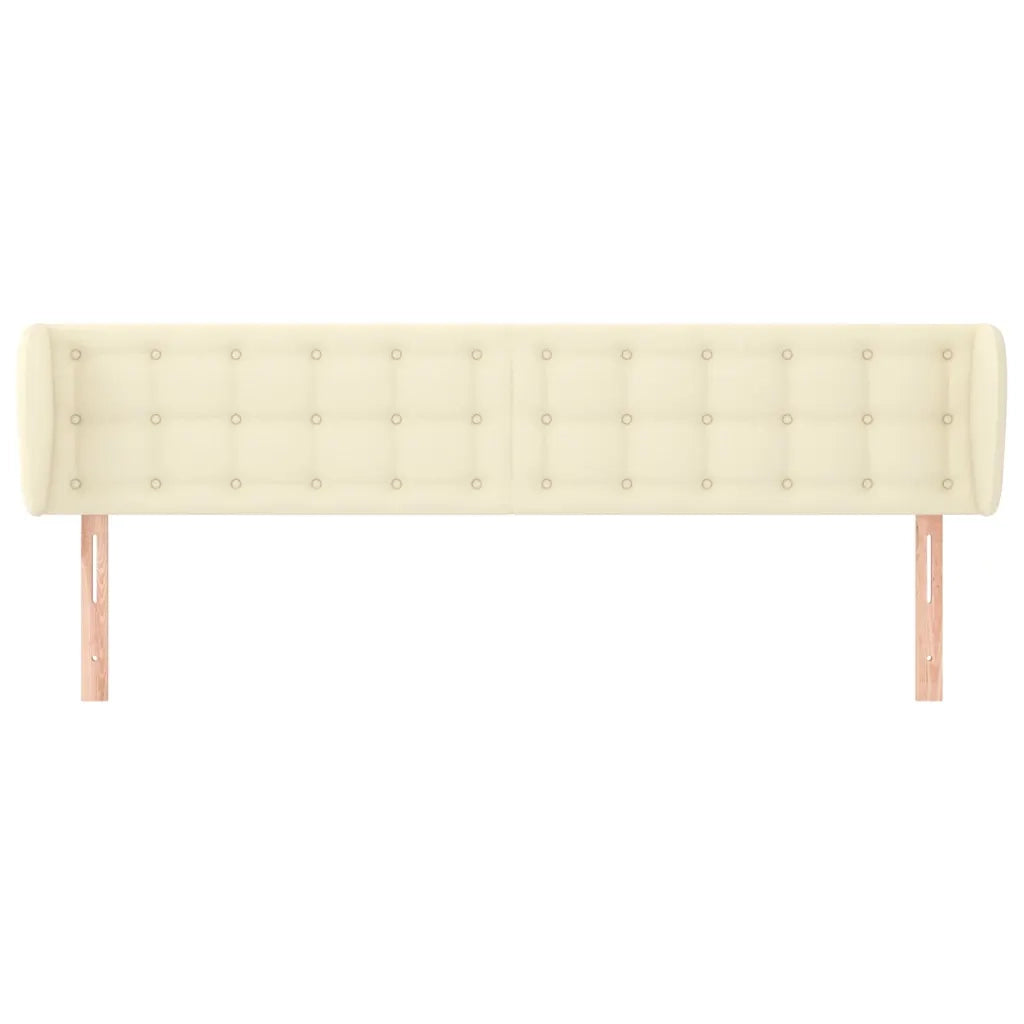 Testiera | Testata ad Orecchio Crema 183x23x78/88 cm in Similpelle