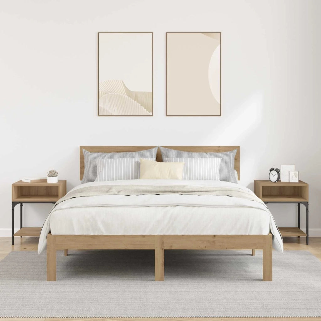 Comodino 2 pcs Rovere artigianale 40 x 40 x 50 cm 881815