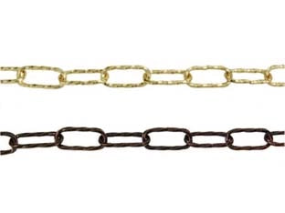 CATENA RITORTA PER LAMPADARI- - ø mm.3,5x45x20 in ferro ottonato - 10 mt