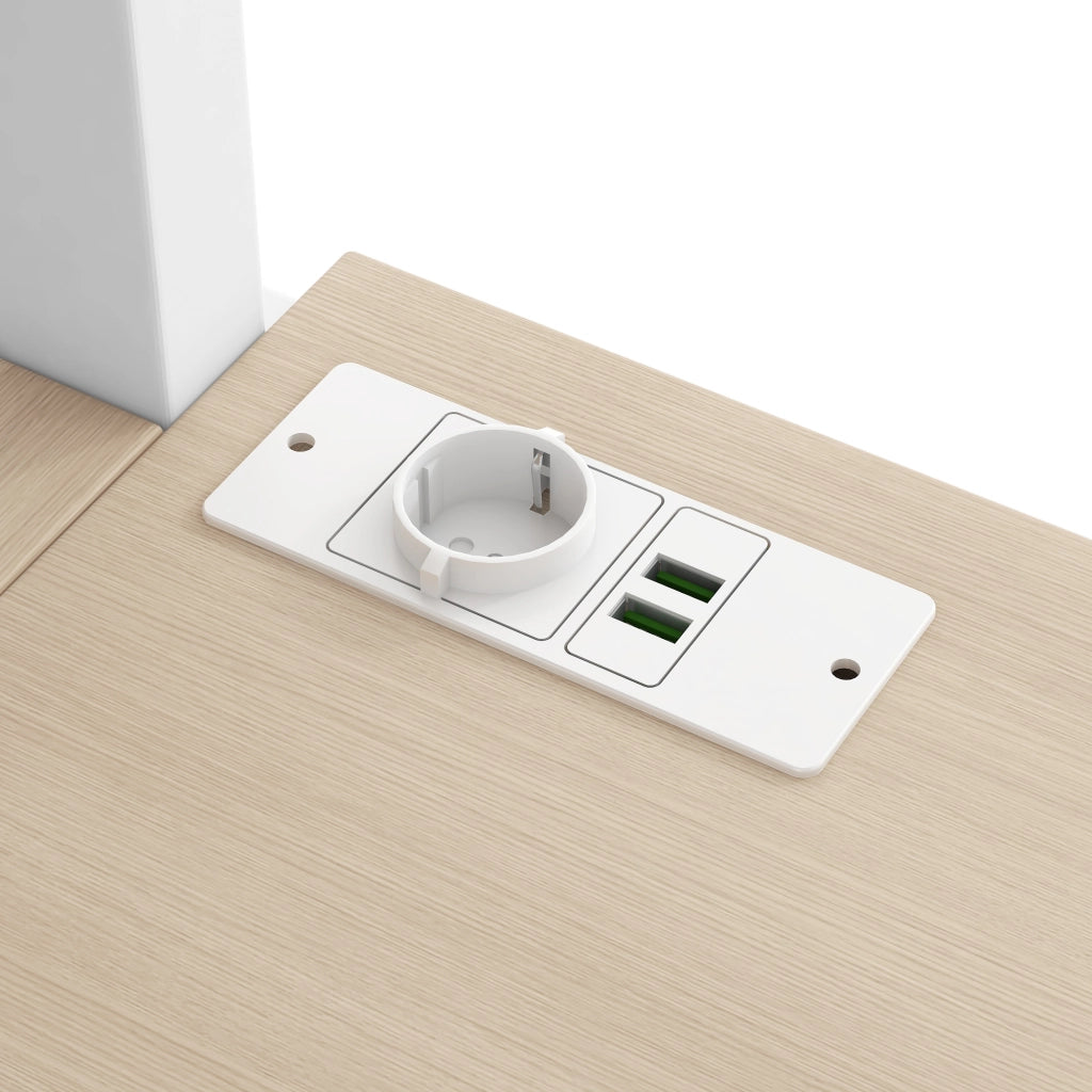 Letto a Soppalco con Scrivania, LED e USB ¨C MINIMAL ¨C Metallo Bianco 140x200