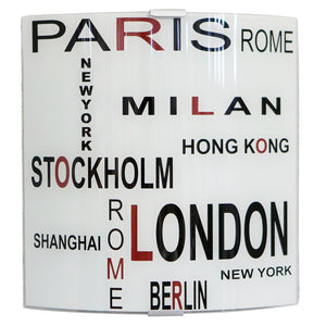 Applique 1xE27 Montatura Argento Vetro Lastra Capitali E-Energy Capitali