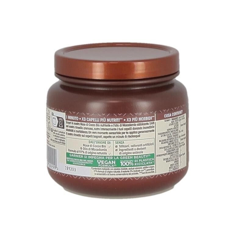 GARNIER ULTRA DOLCE MASCHERA CAPELLI DA DISIDRATATI A SECCHI AZIONE IN 1 MINUTO CON LATTE DI COCCO E MACADAMIA 340 ML