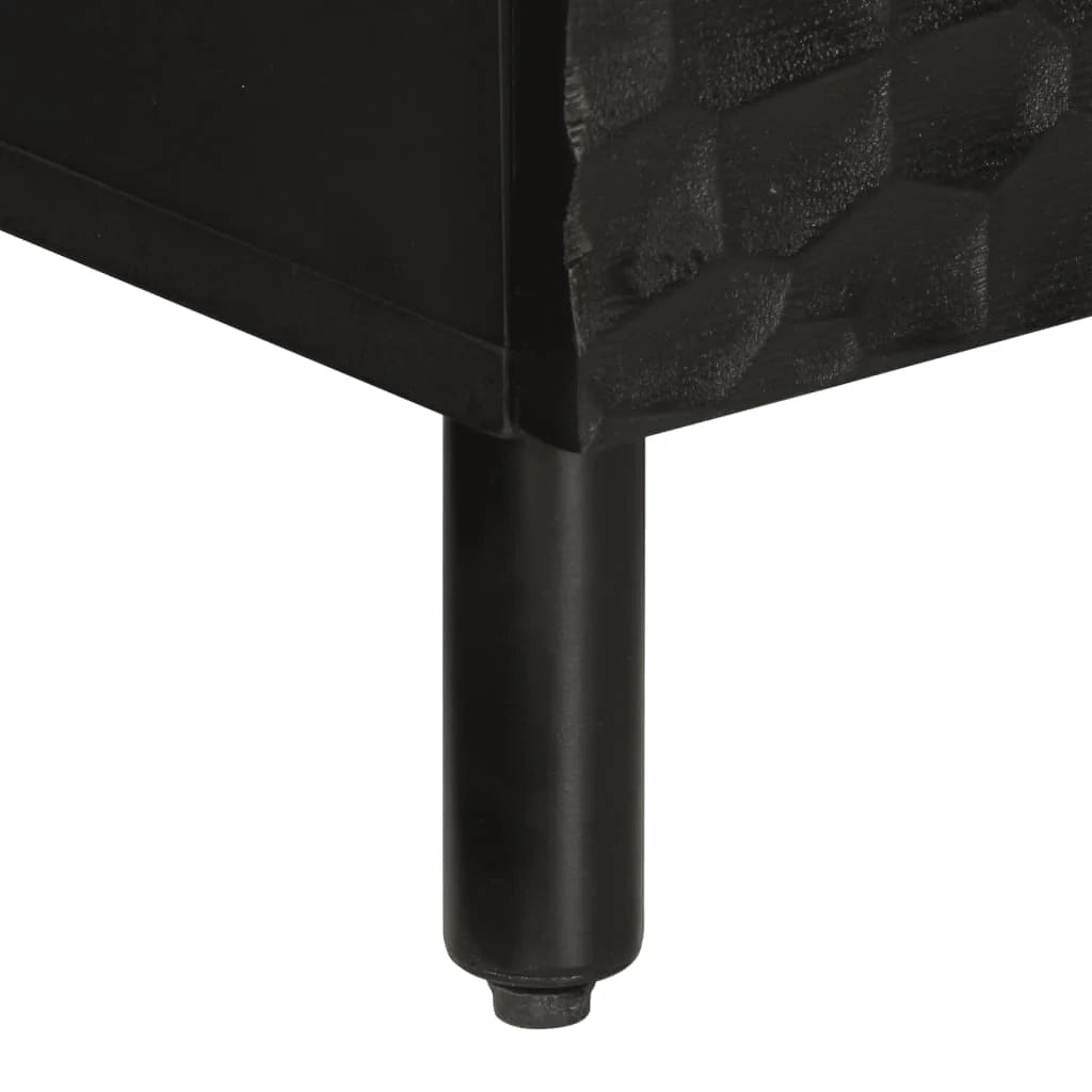 Mobile TV multimediale mensola TV credenza TV sala da pranzo soggiorno camera da letto 70 x 33 x 46 cm legno massello di mango nero 02_0026184