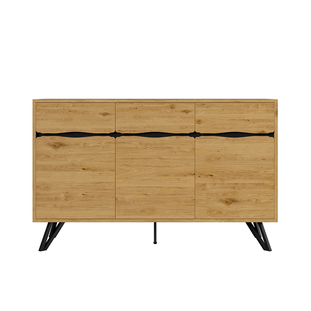 Buffet - Xylo - 3 porte legno piedi metallo moderno