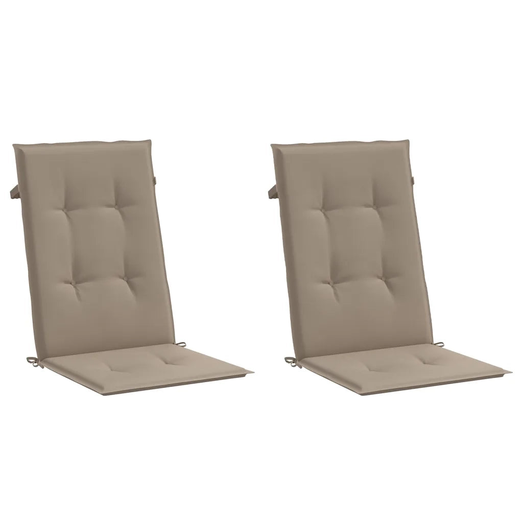Cuscini per Sedie Alte 2 pz Tortora 120x50x3 cm in Tessuto 47540