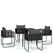Set da Pranzo da Giardino 5 pz | Set Salotto da Giardino Nero