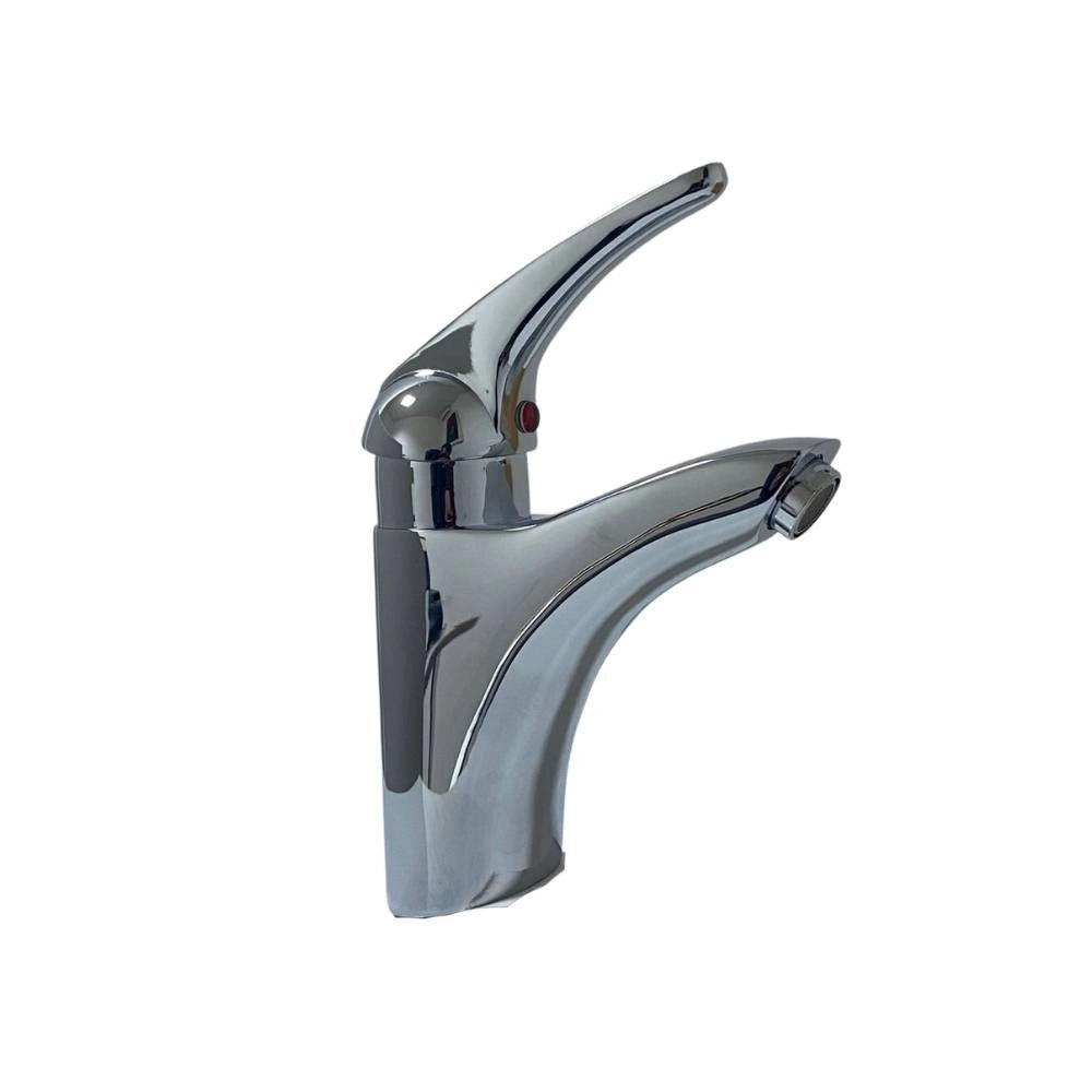 Rubinetto Miscelatore Monocomando Lavabo in Ottone Quadra Cromato