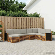 Set di divani da esterno 6 pz Naturale e Grigio Chiaro 3384702