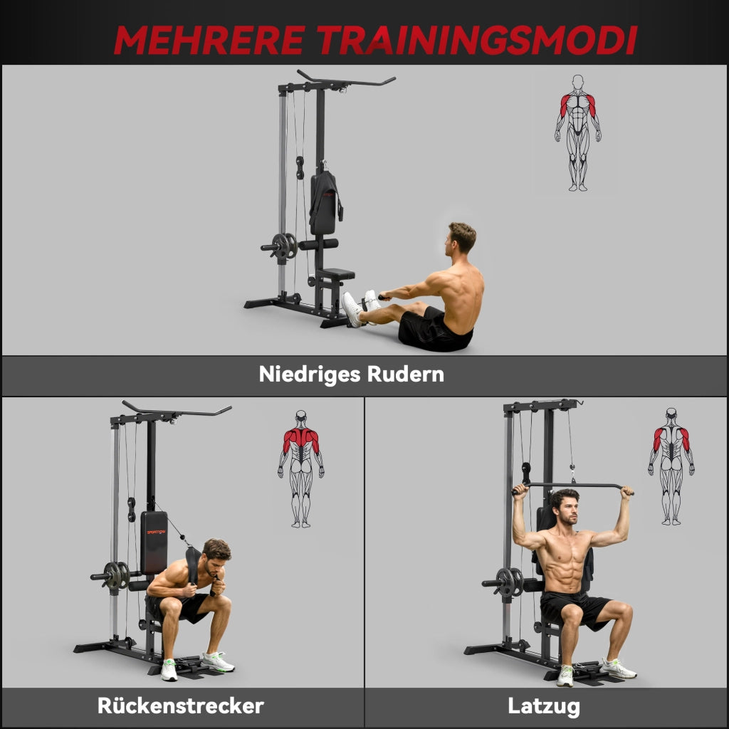 Stazione Fitness per Zuhause ¨C zephmum ¨C Nero, Acciaio e Pelle Sintetica