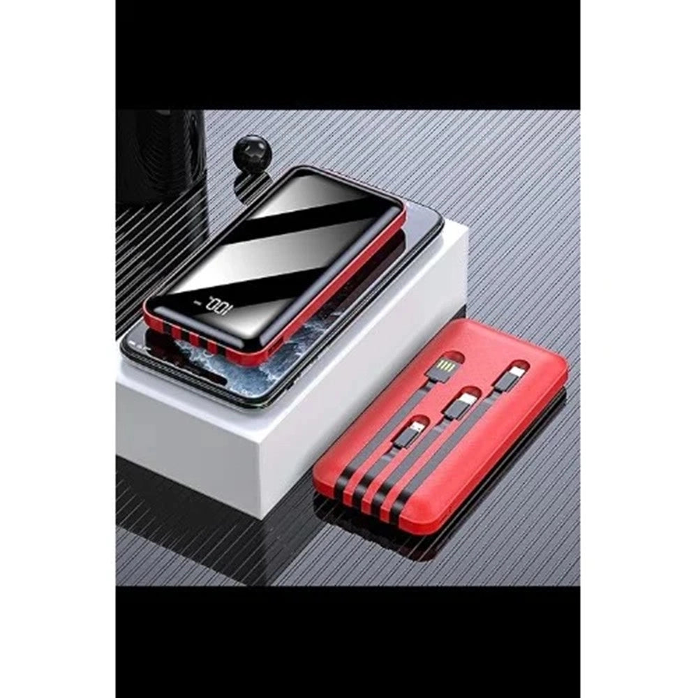 Trade Shop - Power Bank 12000 Mah Con Porta Usb Cavi Integrati Display Led Ricarica Rapida Q-dc110 -