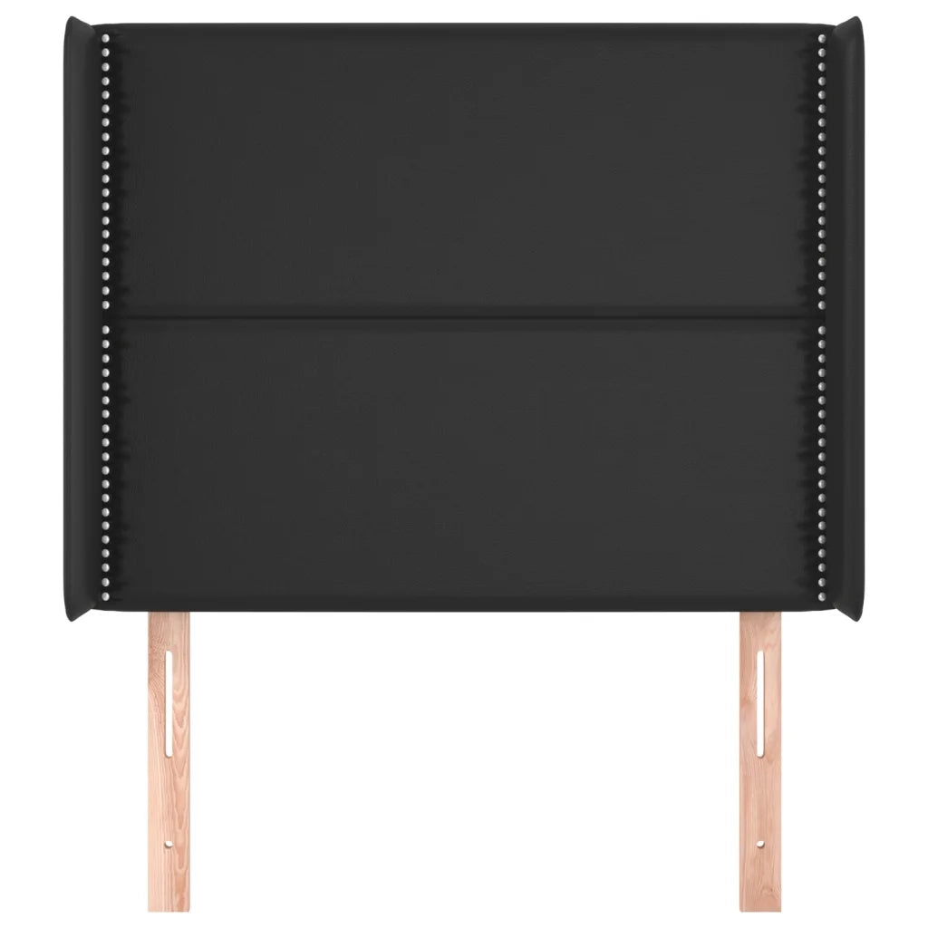 Testiera | Testata ad Orecchio Nera 103x16x118/128 cm in Similpelle