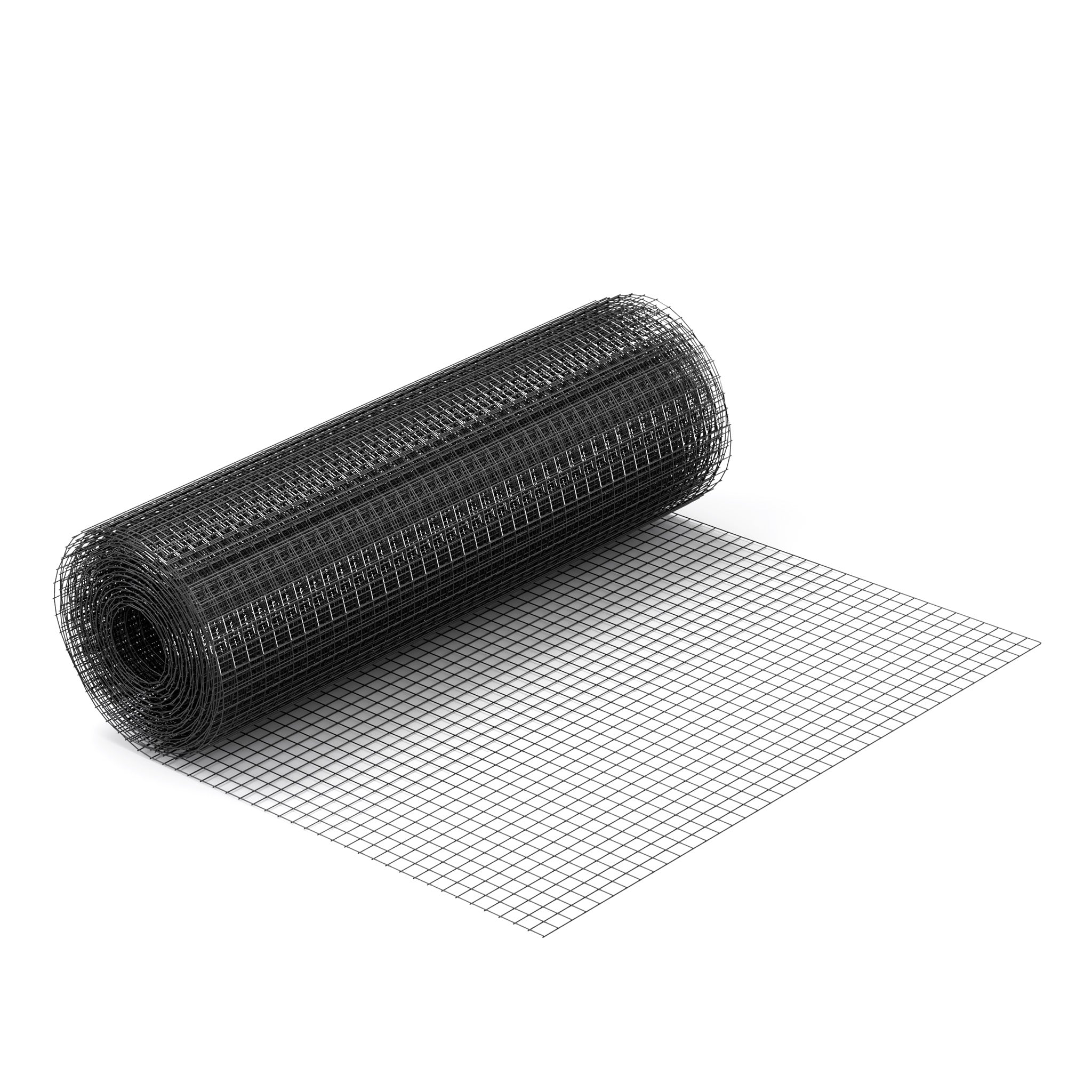 Rete per voliere metallica quadrata in acciaio zincato 19x19mm 100cmx25m nero