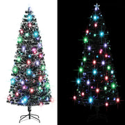 Albero di Natale Preilluminato con Supporto e LED 240 cm Fibra Ottica 284299