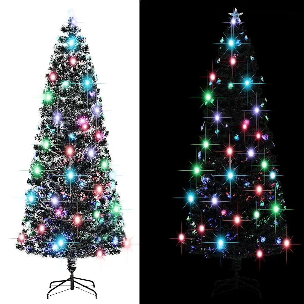 Albero di Natale Preilluminato con Supporto e LED 240 cm Fibra Ottica 284299