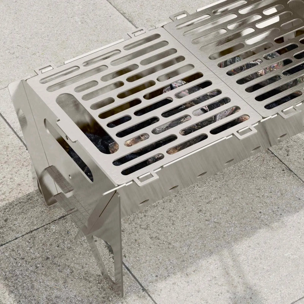 Focolare da campeggio 42 x 22 x 18 cm Acciaio Inox Argento 42028478